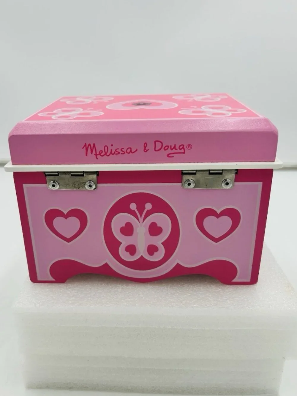 Melissa and Doug Jewelry Box Container Small Pink Felt Lined 6.5 x 5.5 x 4.5